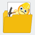 Grafik Ordner Bauarbeiter Smiley Bild